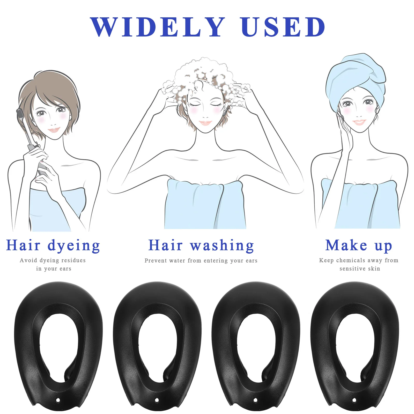 

2 Pairs Reusable Hair Dyeing Earmuffs Salon Protector Easy Clean Durable Premium Material Hair Styling Face Pack