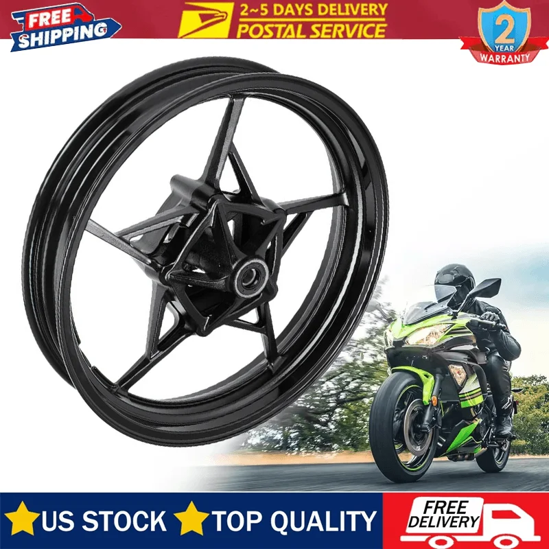 Cerchione del motociclo per Z400 EX400 Ninja 400 ABS 2018-2023 Cerchione anteriore per moto in lega di alluminio Nero lucido