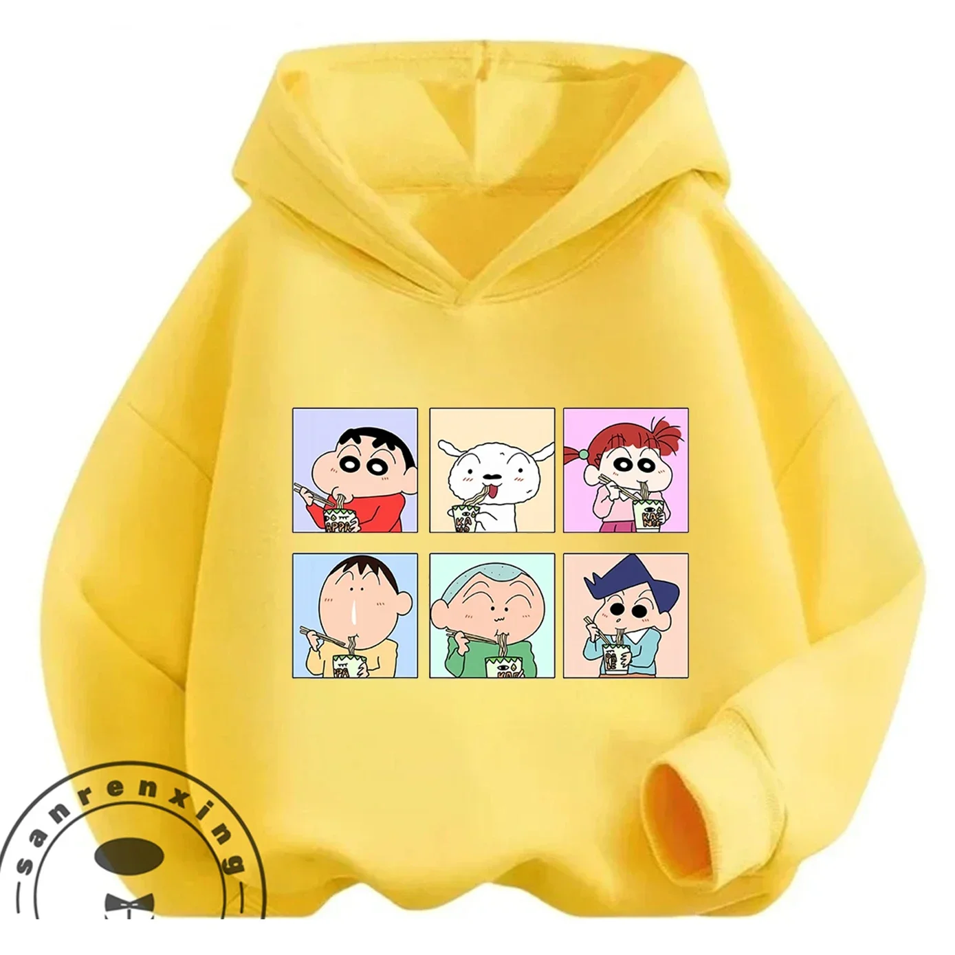 Lightweight Winter Hoodie Cute Cartoon Graphic Casual Outdoor Wear Youth Top Crayon Shin Chan 3 14 Years