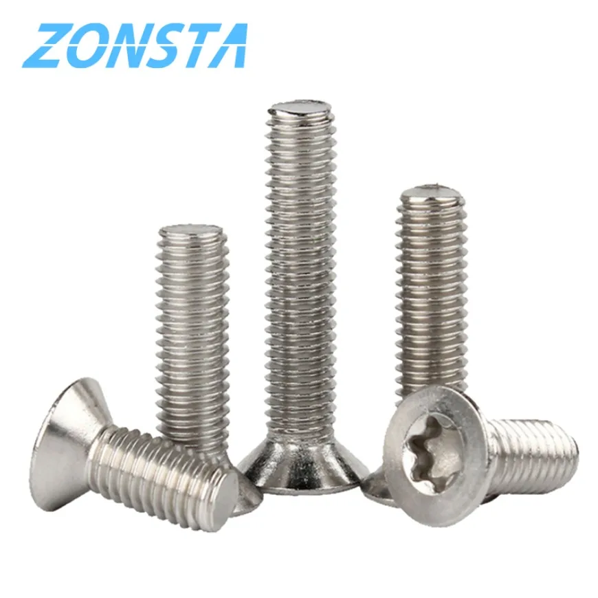 5/10/50pcs Six-Lobe Torx Flat Countersunk Head Screw M1.4 M1.6 M2 M2.5 M3 M4 M5 M6 M8 304 Stainless Steel GB2673 Six Lobe Bolt