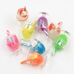 10pcs Charms Luminous Fruit Drinks Apples Grape Kiwi Orange Pendant Making Findings Handmade Jewelry DIY For Earrings Necklace