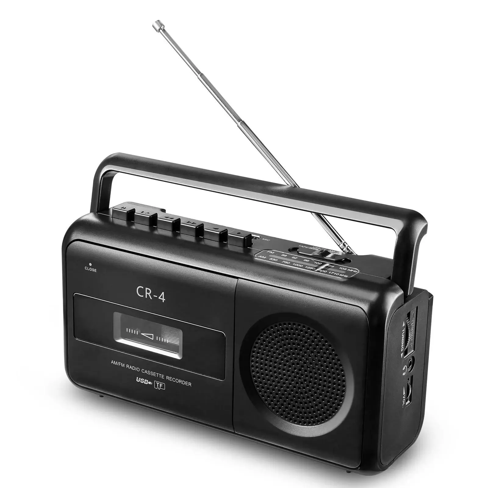 Portable Cassette Player Boombox AM FM Radio Support USB Drive TF Card Playback DC/AC Power Stereo Retro Recorder