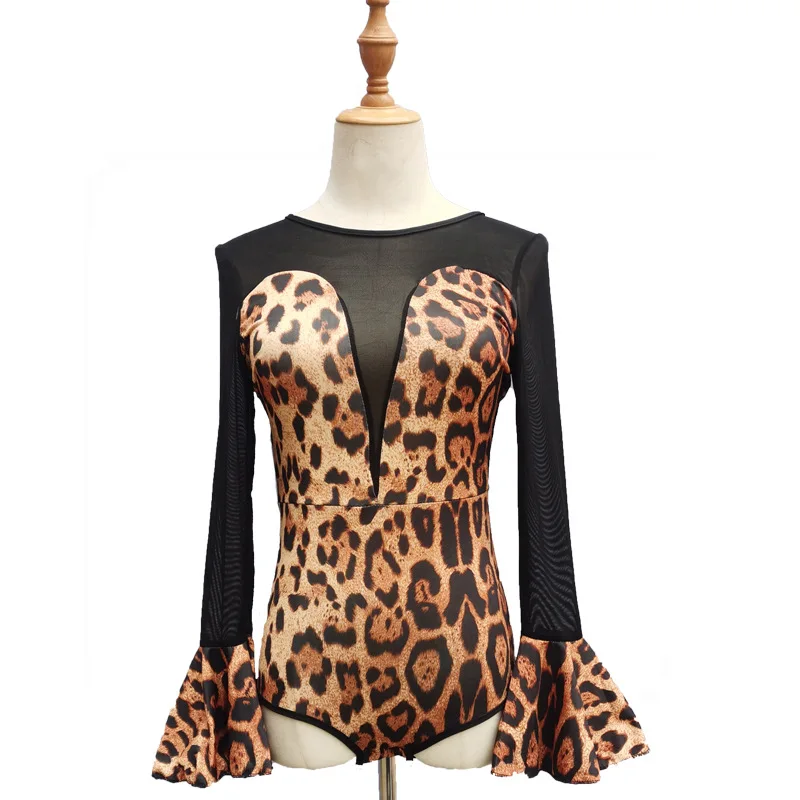 Backless Latin Dance Short Sleeves Blouse Women Rumba Samba Dance Performance Practice Clothing Standard Adult Latin Skirt Set