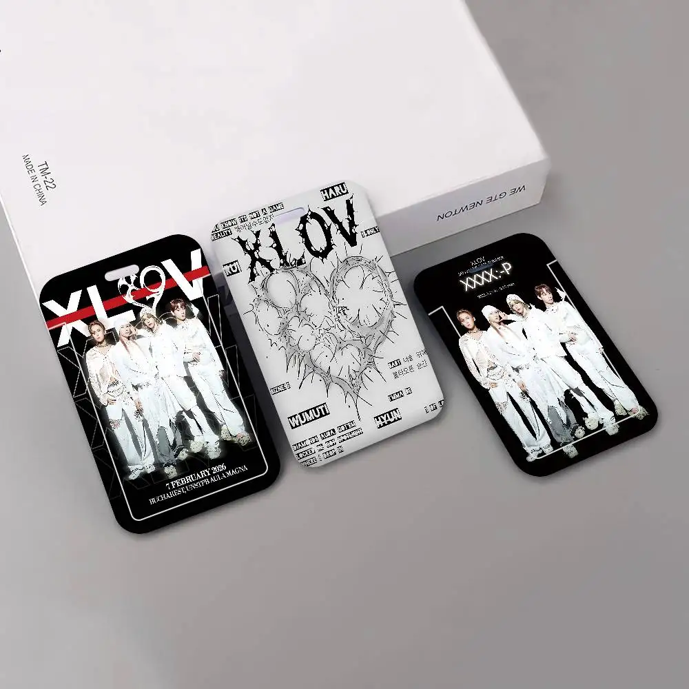 Popular K-pop Group X-XLov 1pc Credit Card Holders Bank Card Neck Strap Card Bus ID Holder Students Identity Badge With Lanyard