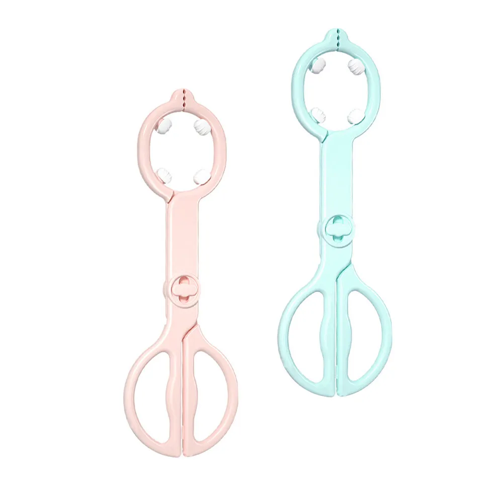 2Pcs Baby Bottle Tong Premium PP Tpe Anti-Slip Heat-Resistant Feeding Bottle Clamp Ergonomic Scissor Shape Long Handle