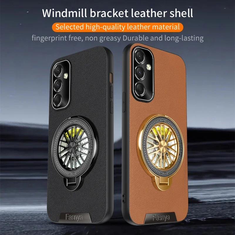 

Мягкий чехол для телефона с кожаной текстурой и металлической текстурой для Samsung Galaxy A52 A31 A52S A53 A54 A55 A35 A34 A33 5G A51 A32 4G Держатель задней крышки