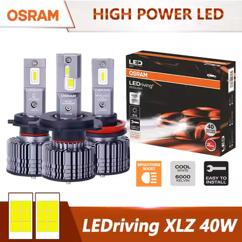 OSRAM Power LED H4 H7 H11 Car Headlight 40W Bright 6000K White Lamps H1 H8 9005 9006 9012 HB3 HB4 HIR2 High Low Beam Fog Light