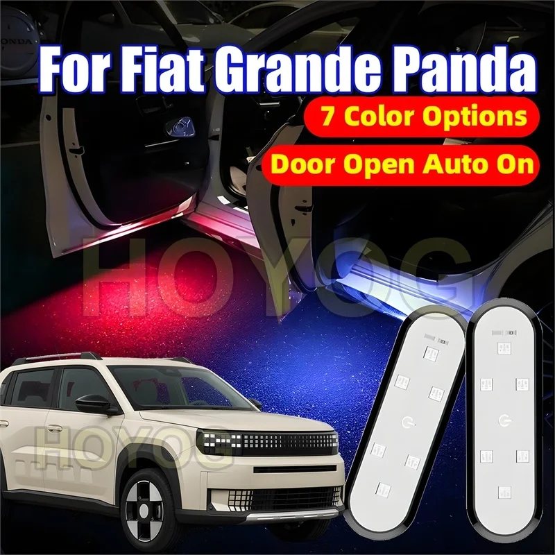 Fit for Fiat Grande Panda 2024-2026 USB Rechargeable Car Door Warning Light with a Magnetic Sensor and No-Drill Installation
