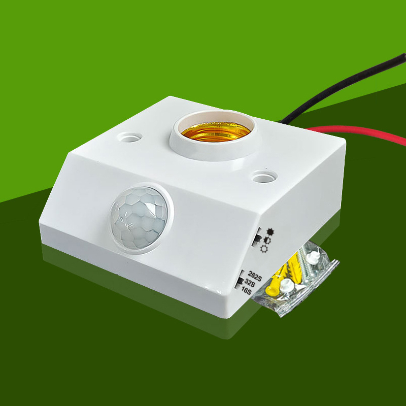  New·AC85-265V Automatic Human Body Infrared IR Sensor Lamp Holder LED Bulb Light E27 Base PIR Detector Wall Lamp Holder Socket 