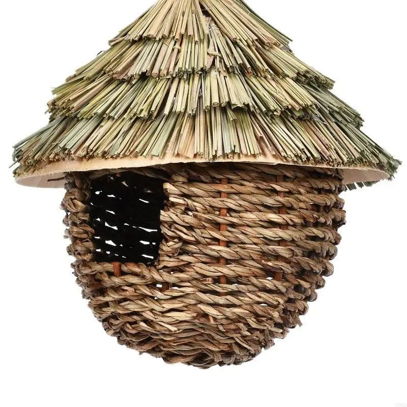 A6HD-casas tipo nido para loros colgantes tejidas, nido pájaros, jaula para pájaros, jaula para huevos, decoraciones para