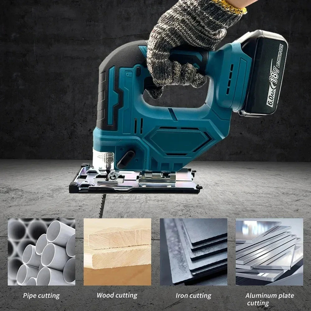 

Для Makita DJV182Z 340 Вт бесщеточный лобзик электрический лобзик с пильным полотна аккумуляторная цилиндрическая ручка лобзик портативный плотницкий электроинструмент