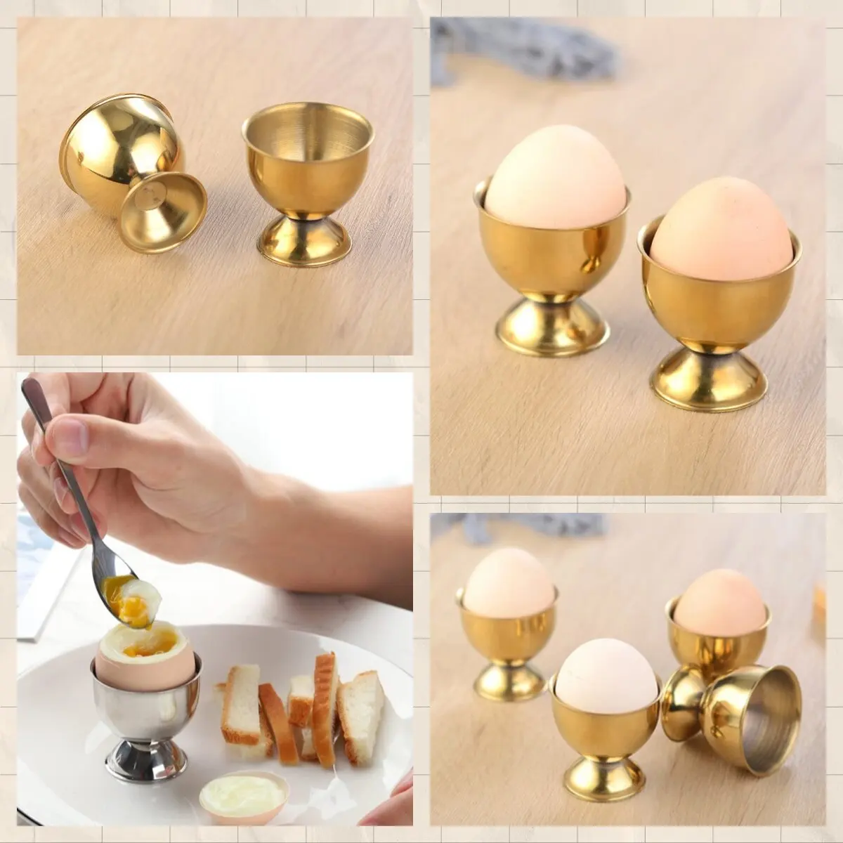 Edelstahl weich gekochte Eier becher Eierhalter Tisch becher Küchengeräte setzt Frühstück Dampf regal Form für Eier pochieren