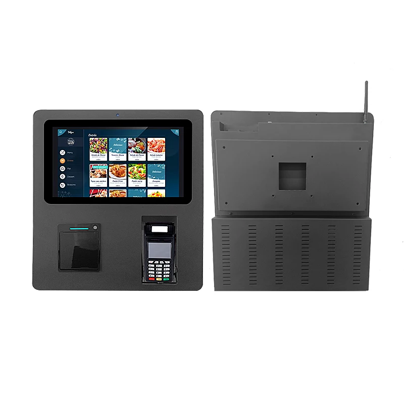 Black Color 15.6 Inch 1920x1080P Resolution  Landscape Display Bank Hotel Smart Order Payment Thermal Printer Kiosk