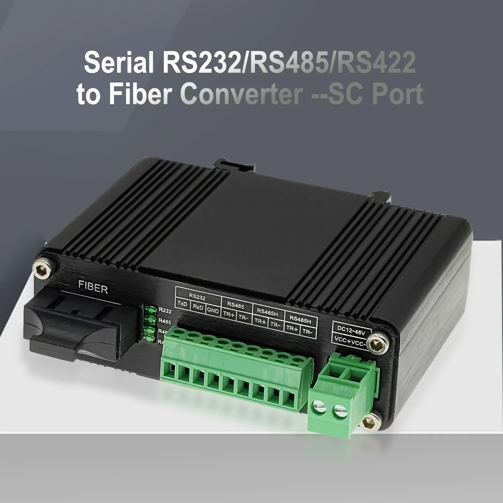 

Industrial RS232 RS485 RS422 Optic Modem SC Single Mode Multi-mode High Speed Serial to Fiber Converter A Pair 12-48V DC