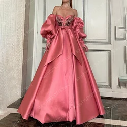 Elegant Long Evening Dresses for Women Satin Sweetheart Floor-Length A-Line Prom Party Wedding Gala Special Events Dress 2024