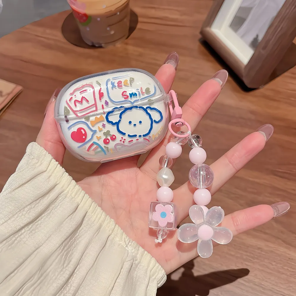 Funda protectora para Xiaomi Redmi Buds 6 Pro, funda para auriculares con estrella de dibujos animados y cereza para Redmi Buds6 Pro, funda a prueba de golpes con gancho