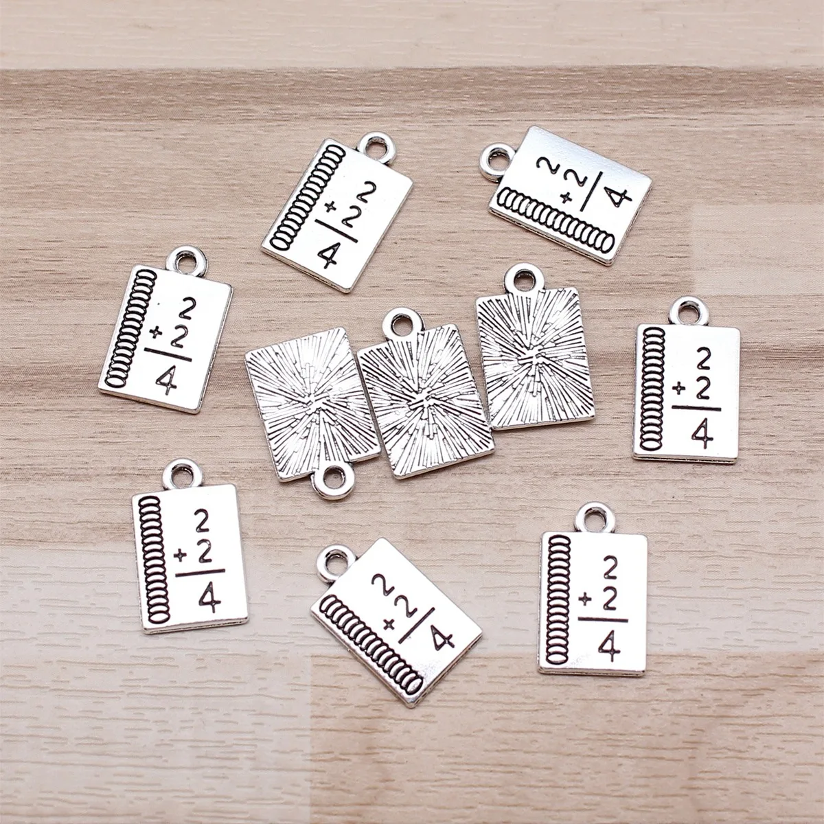 IFOCUS 10pcs/Lot Mathematics Textbook Charms For DIY Jewelry Making Zinc Alloy 10x17mm/0.39x0.67inch