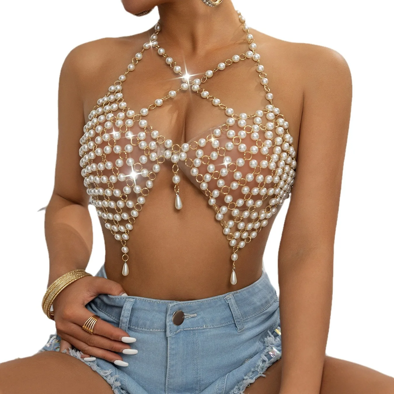 

Lady girls Women Sexy Club top bikini cover Shiny Rhinestone Hollow Out Top Beach Cover Up Party bra Tank Top