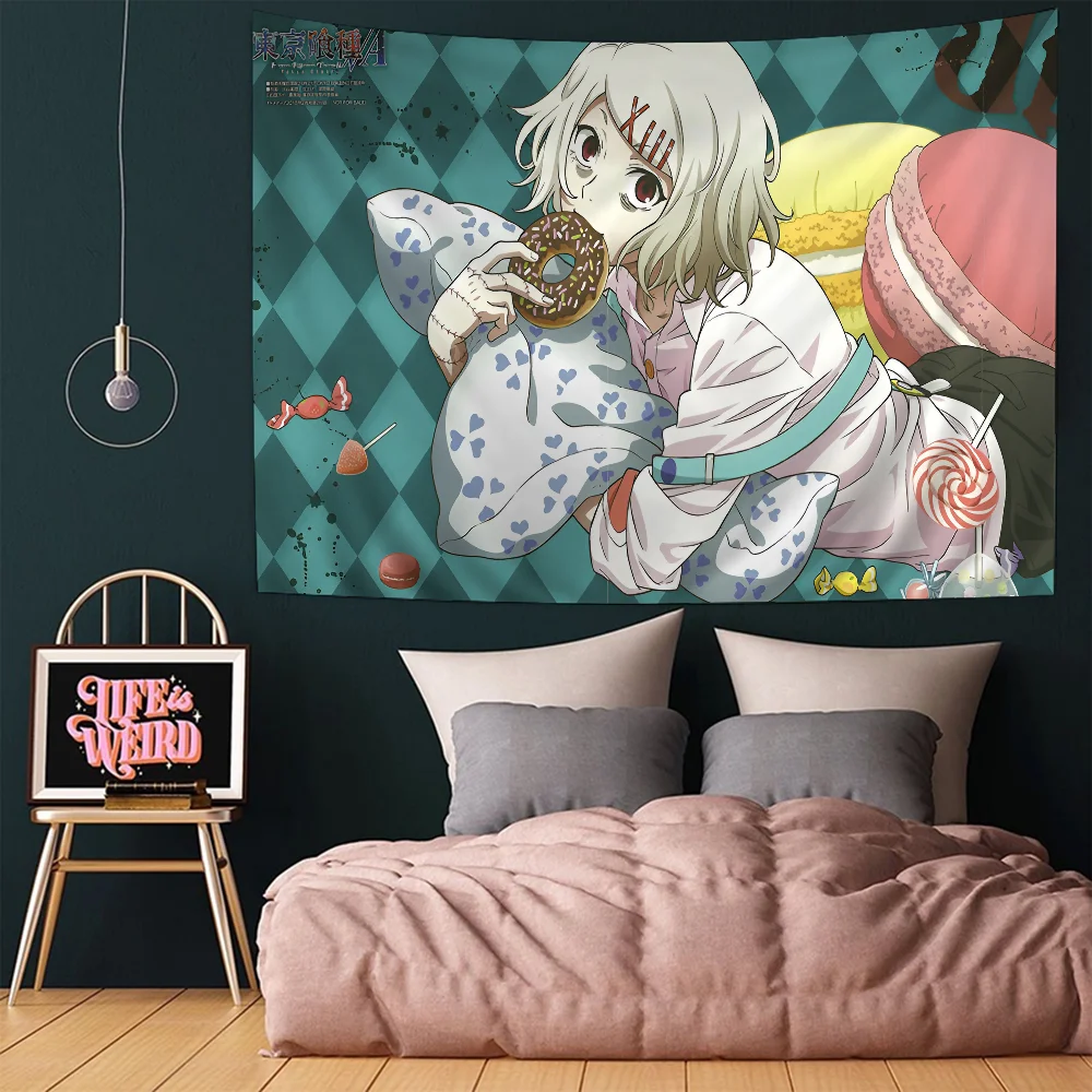 Tokyo Ghoul Juuzou Suzuya Anime Printed Large Wall Tapestry Art Decor for Study Room, Home, Dorm, Dark Style Room Decor Blanket