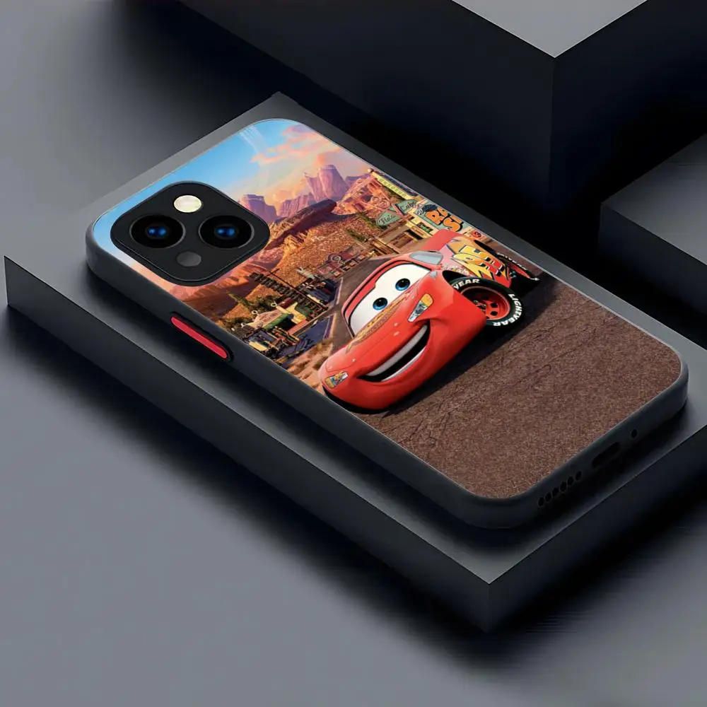Cars 95 Lightning McQueen Phone Case Matte Transparent For 16 15 IPhone 12 11 13 Pro Max X XR XS 8 SE Mini Plus Back Cover
