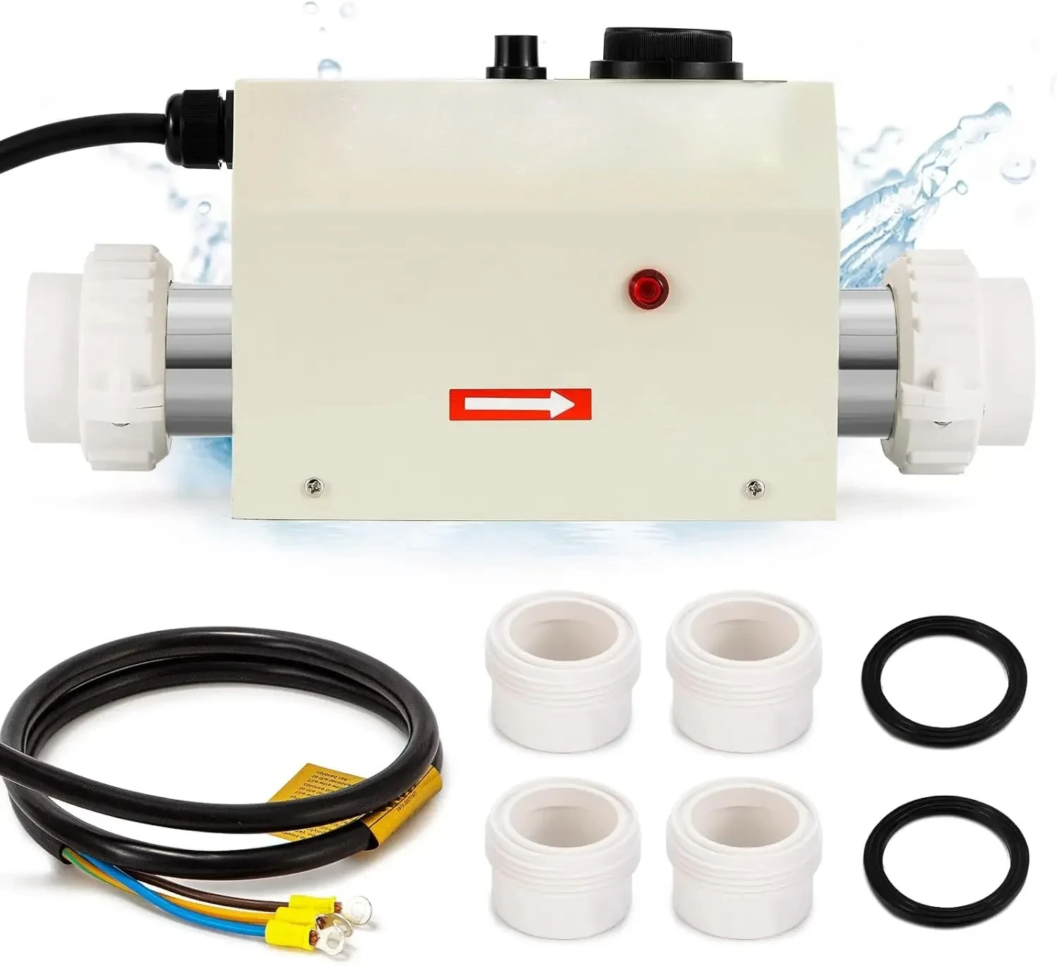 

3KW 220V Pool Heater Electric Swimmming Pool Water Heaters Hot Tub Thermostat with Adjustable Temp Control for Pool Spa Bathtub
