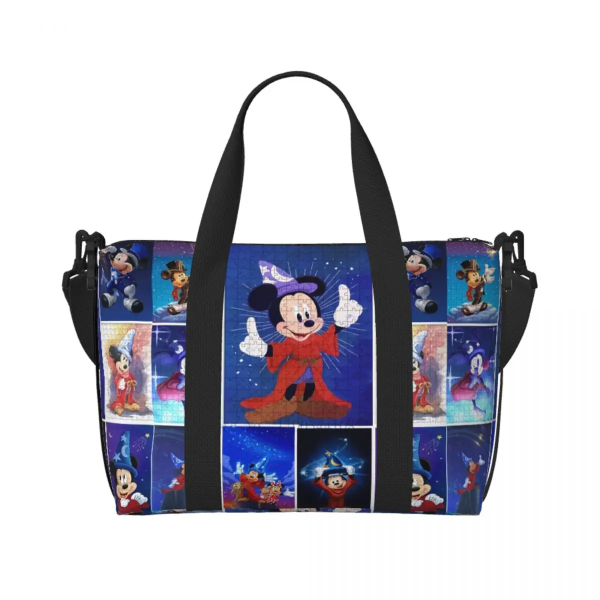 

Custom Fantasia Movies Mickey Mouse Anime Music Tote Bag Women Large Capacity Beach Gym Travel Bags