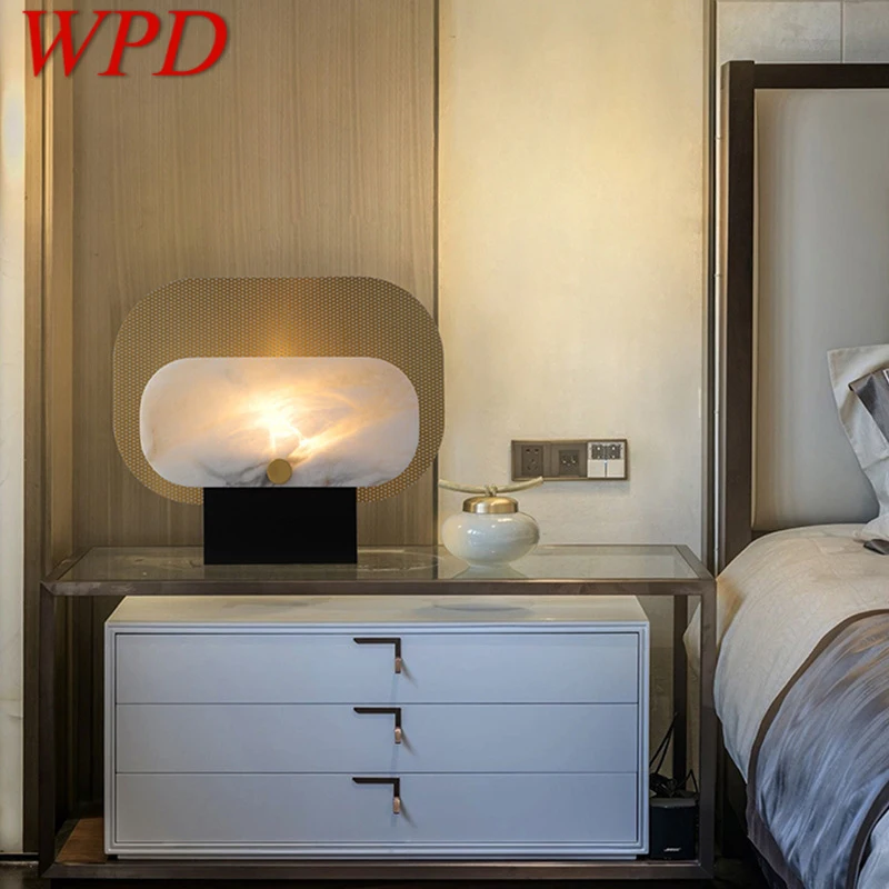 

WPD Nordic Marble Table Lamp Luxury Modern Art Family Iiving Room Bedroom LED Creativity Decorative Desk Light