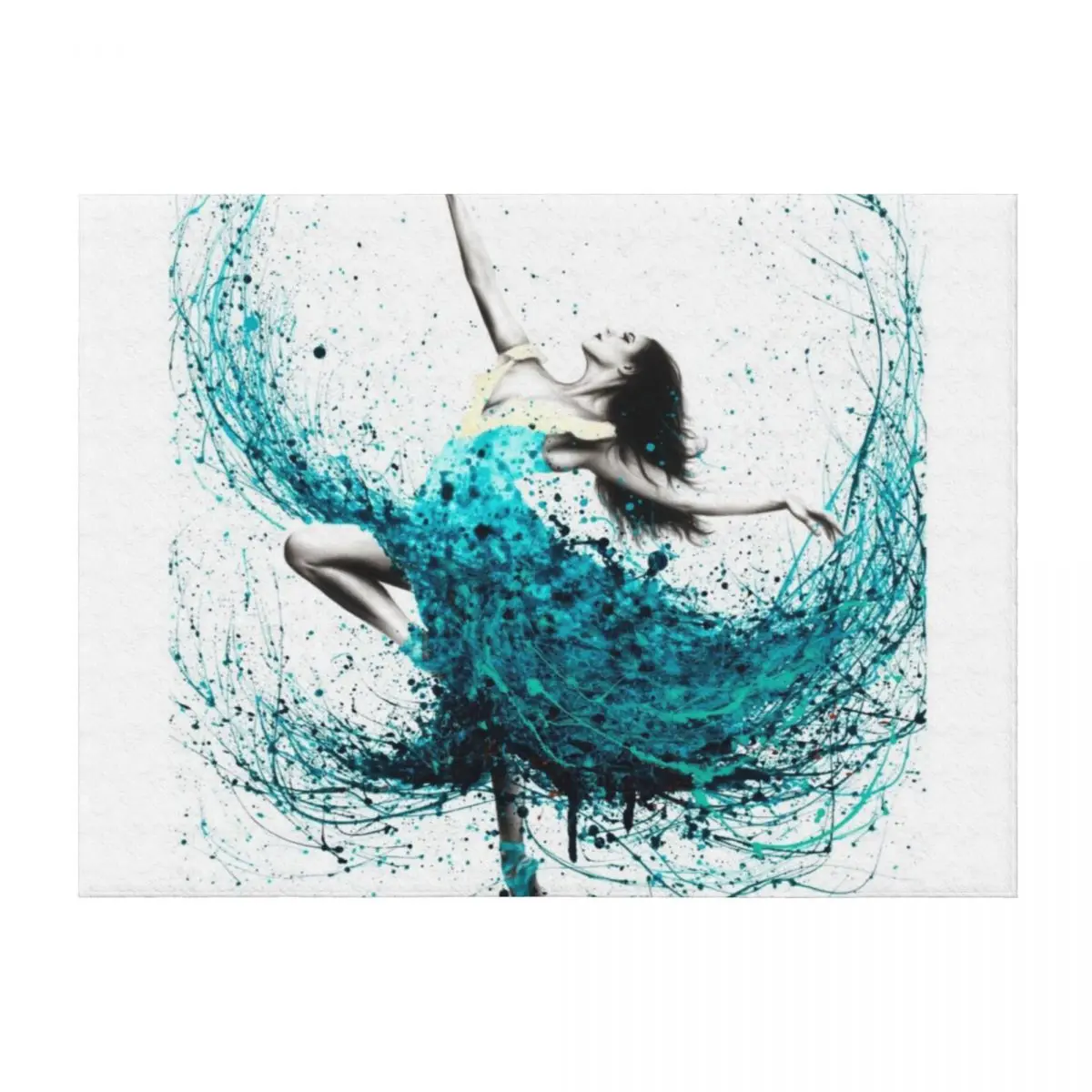 

Teal Dancer Throw Blanket Flannels Sofas Kid'S Blankets For Bed Blankets