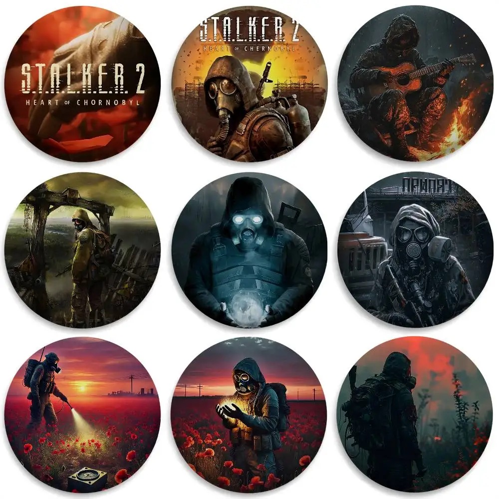 

S-Stalker 2 Cool Game Badges Round Exquisite Badge Brooches Creative Pins For Clothes Hat Backpack Gift Accessories