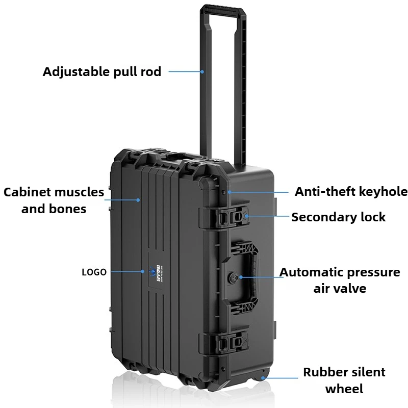 Pull Rod Toolbox Safety Protection Hardware Tool Storage Case Waterproof Precision Instrument Box Multi-function Tools Organizer