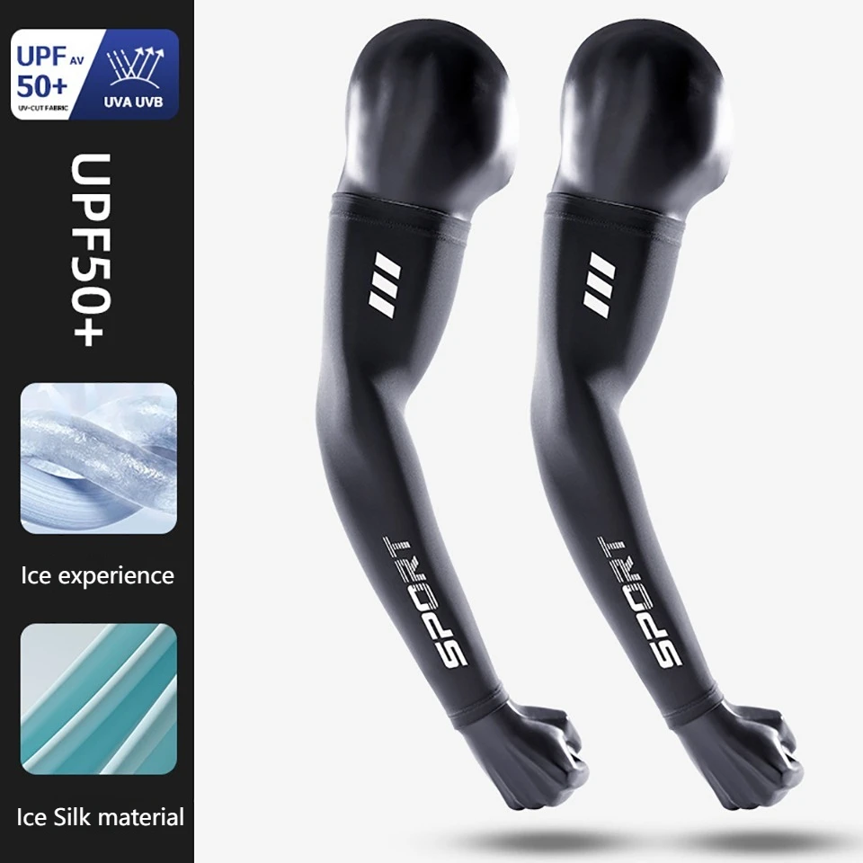 

GTUBIKE New Ice Silk Cycling Arm Sleeves Sports Sun UV Protection Outdoor Travel Running Gym Cool Summer MTB Road Arm Sleeves