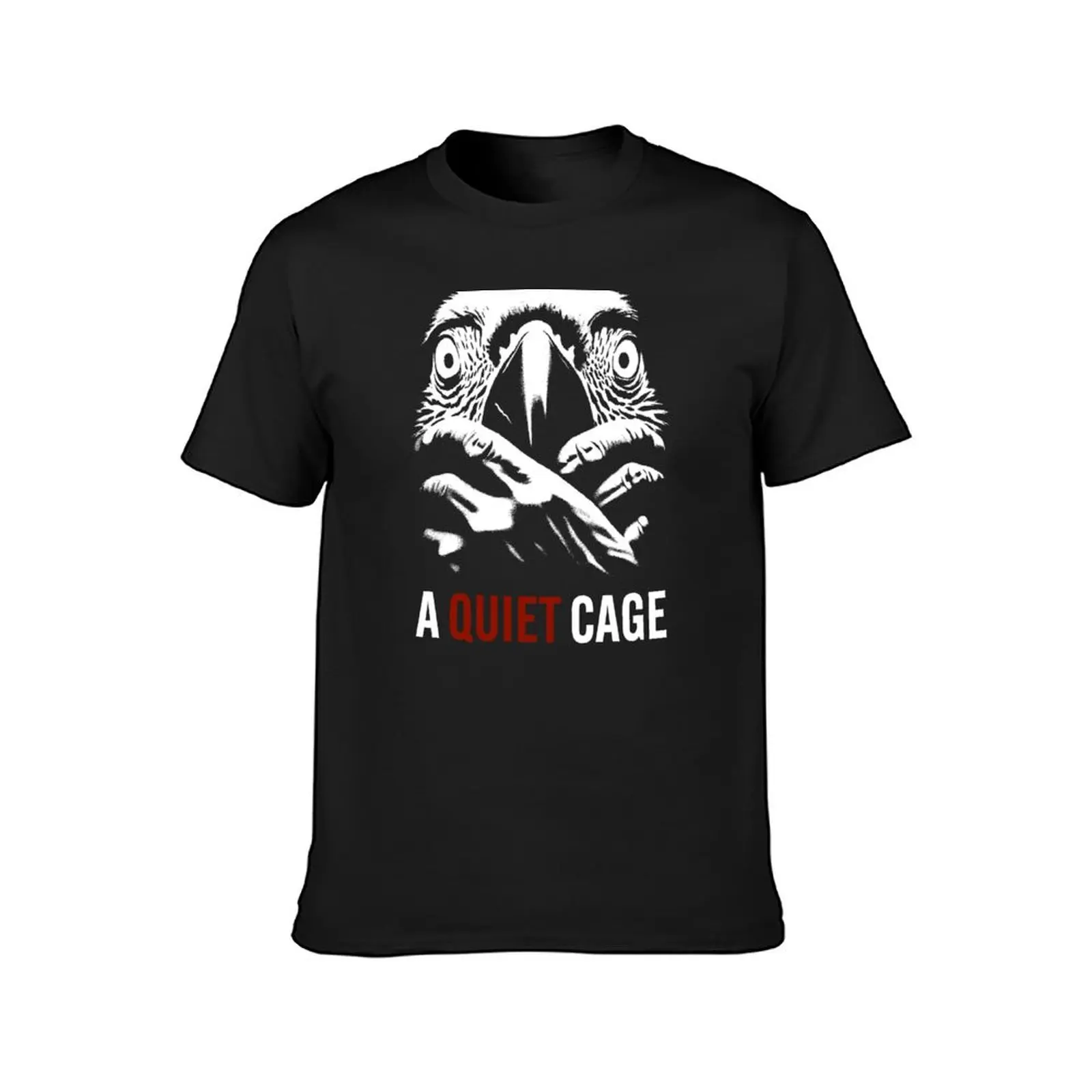 A Quiet Cage - Parrot Horror Movie Parody Poster T-Shirt anime clothes customs design your own sweat tshirts for men