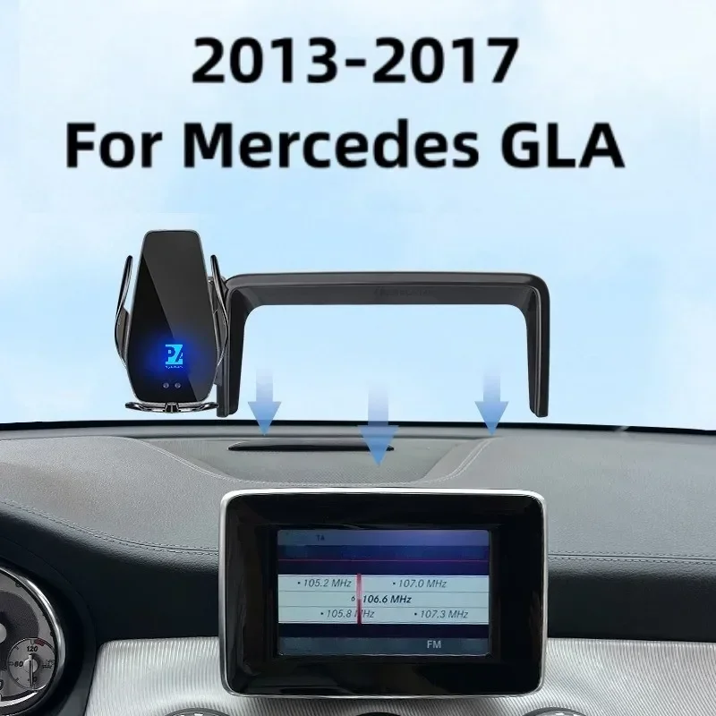 

Автомобильный держатель для экрана Mercedes Benz GLA X156 2013-2017, беспроводное зарядное устройство, модификация навигации, внутренний маленький экран