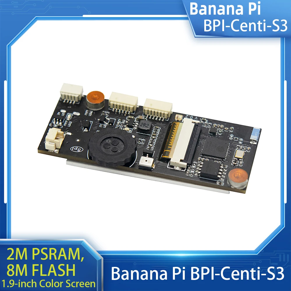 

Banana Pi BPI-Centi-S3 2M PSRAM 8M FLASH 2.4G WIFI Bluetooth 5 Bluetooth Mesh Onboard 1.9-inch Color Screen Development Board