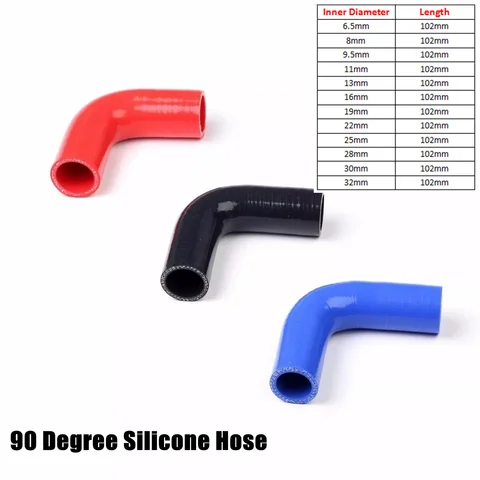 90도 팔꿈치 실리콘 호스 파이프 인터쿨러 커플러 터보 호스 ID6.5mm 8mm 9.5mm 11mm 13mm 16mm 19mm 22mm 25mm 28mm 30mm 32mm