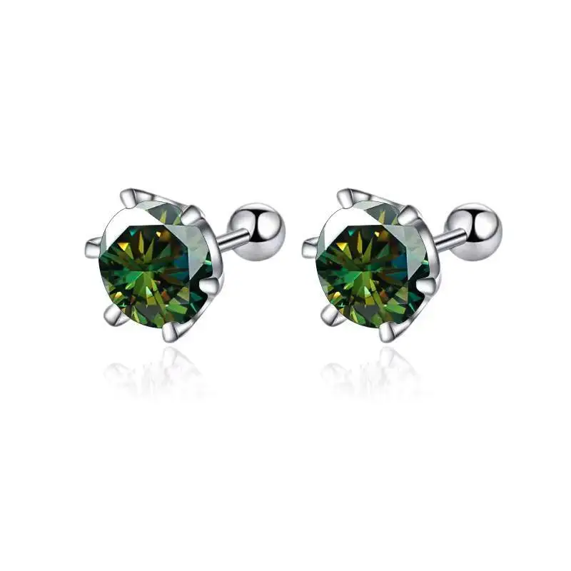 0,3-2CT Moissanit-Ohrringe 925 Sterling Silber Rundschliff Ohrstecker Piercing-Ohrringe für Männer und Frauen Feiner Schmuck – Detail 8