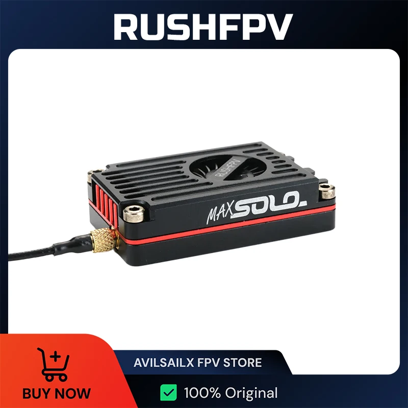 

RUSH TANK MAX SOLO 5.8GHz 2.5W High Power 48CH VTX Video Transmitter with CNC shell for RC FPV Long Range Fixed-wing Drones DIY