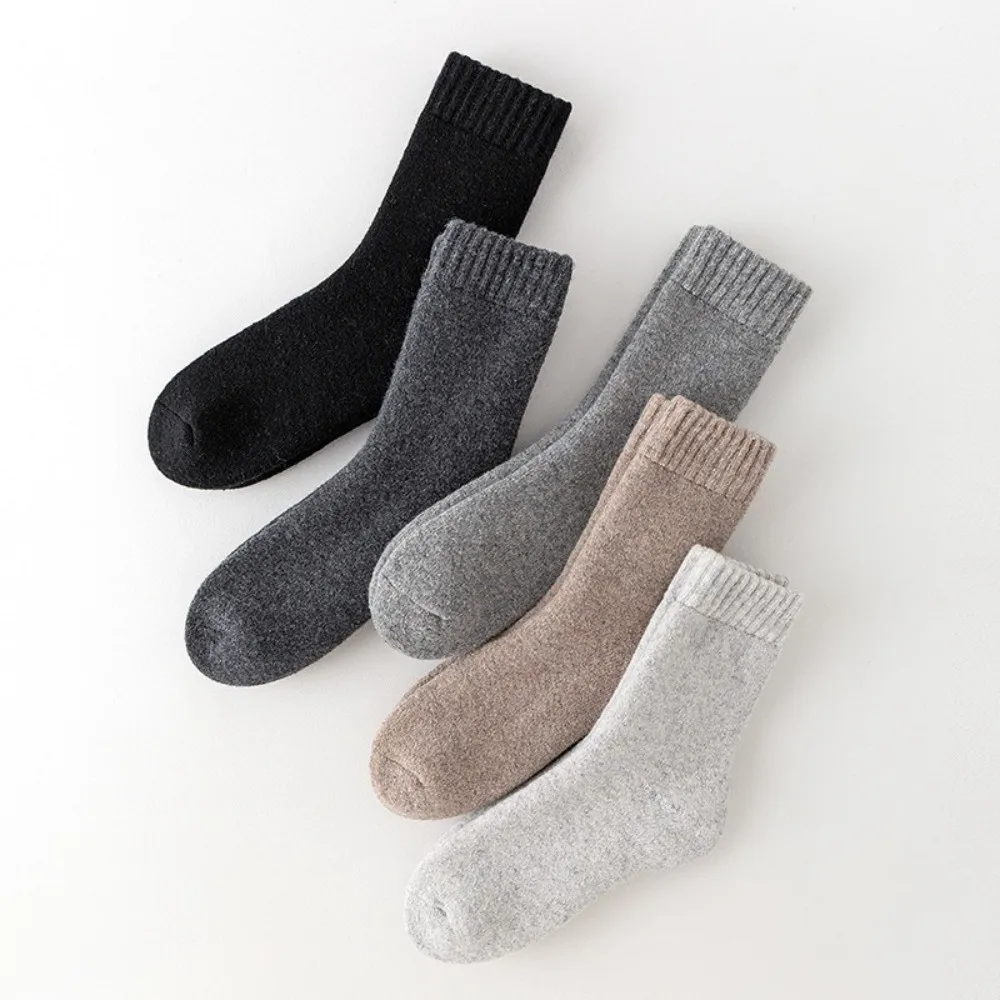 Fashion Thickened Thermal Long Socks Solid Color Breathable Warm Socks Comfortable Cold Proof Stockings Winter