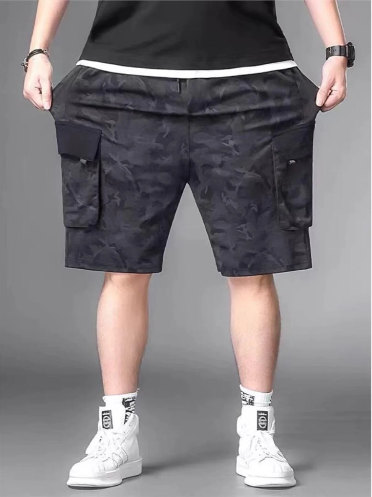 

plus Size Camouflage orts Men's Summer Loose Comfortable Wide Leg Outdoor Sports Workwear Five-Quarter Mid-Pants