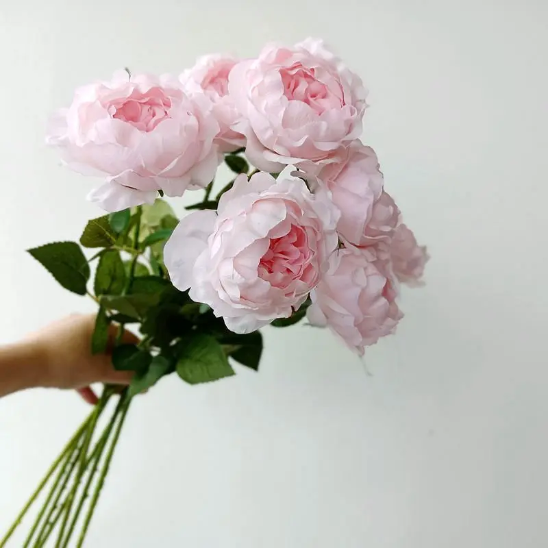 보습 모란 장미 리얼 터치 인공 모란 꽃, 홈 거실 장식, 웨딩 파티 테이블 꽃꽂이, 신제품