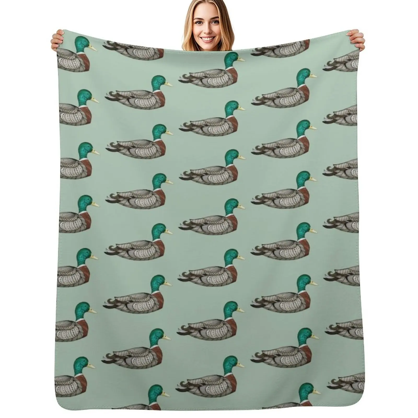 Mallard Duck Throw Blanket Stain Resistant Cozy Warm Blanket