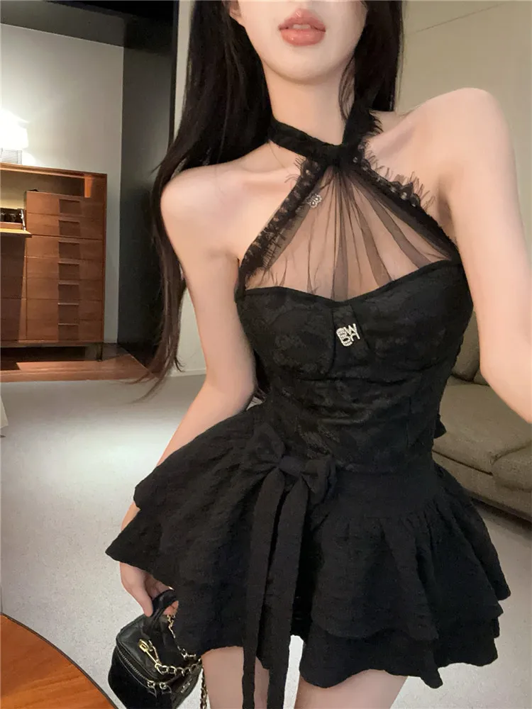 الفرنسية خمر المشمش الأسود قطعتين مجموعات الرسن بقماش شفاف الدانتيل قميص أعلى و كعكة صغيرة تنورة السراويل Hotsweet فتاة 2 قطع الدعاوى #5