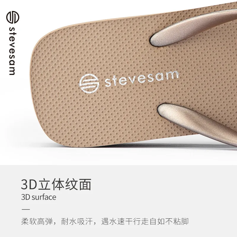6cm Steevesam slope heel flip-flops for women 2023 summer new style casual fashionable thick soled beach sandals