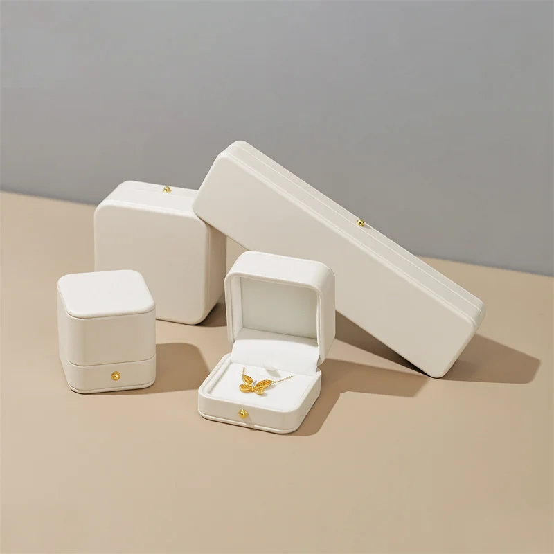 Кожаная коробка для колец Oirlv, белая шкатулка для драгоценностей, подарок для свадьбы, серьги, ожерелье, шкатулка, кулон, браслет, упаковочная коробка, органайзер для ювелирных изделий