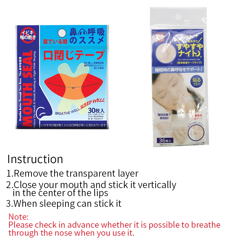 Cinta bucal antirronquidos, tira para dormir, mejor respiración de la nariz, mejora la noche, dormir menos, pegatina abierta para la boca, cuidado de la salud, médico