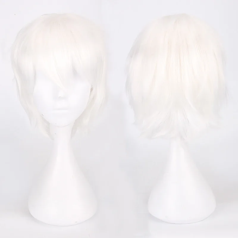 Genshin Impact สังเคราะห์สั้นตรงวิกผมอะนิเมะคอสเพลย์ปาร์ตี้ Wigs ผู้ชายสีน้ำตาลเข้มสีแดงสีฟ้าวิกผมปลอม