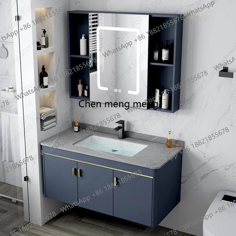 

Multifunctional Bathroom Cabinets Mirror Cabinet Integrated Washbasin Bathroom Vanity Cabinets Ceramic Sink Bathroom Furniture
