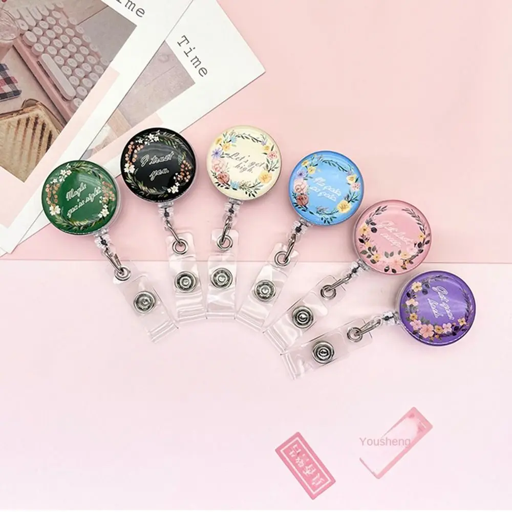 Fall-proof Badge Clip Stretchable High Resilience Nurse Badge Holder Cartoon with Back Clip Retractable Badge Reel