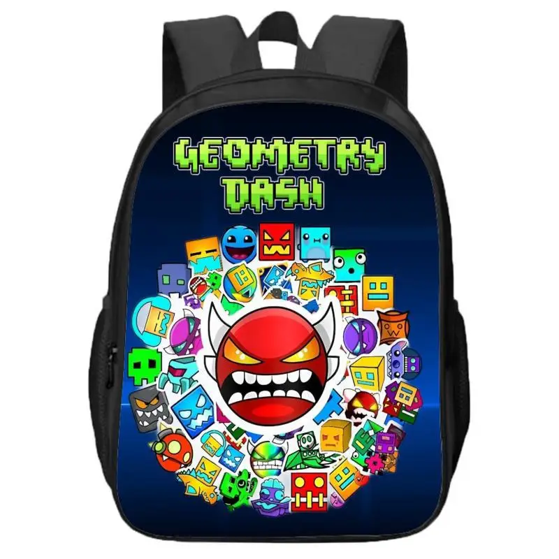 Geometry Dash Double layer Backpack for Primary and Secondary School Students and Children
