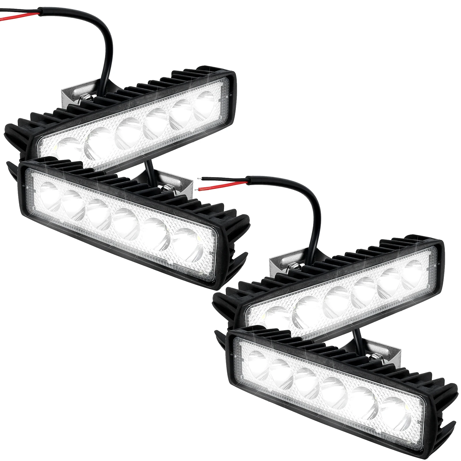 Auto-LED-Lichtleiste, 12 V, 18 W, 6000 K, superhelles Arbeitslicht, IP67, wasserdicht, Flutlicht, Weiß, Off-Road-Scheinwerfer, Fahrlicht